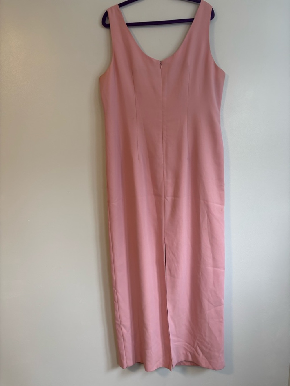 Lori Anne Sleeveless Pink Maxi Dress with Embroidered Scoop Neck Vintage vtg - Picture 2 of 4